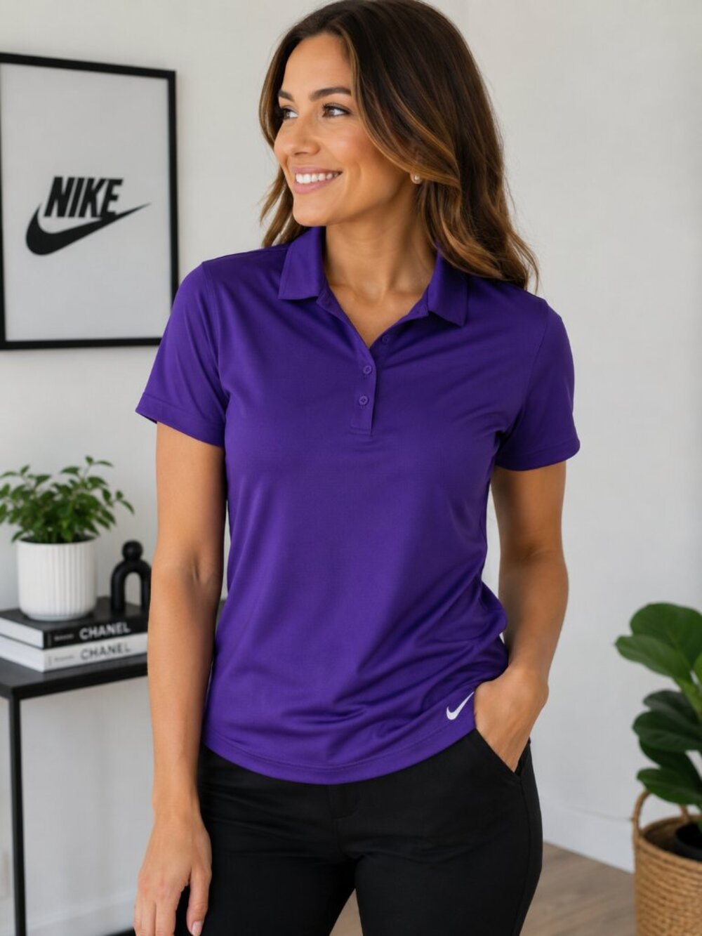 🌟 Nike Dri-FIT Women's Polo Shirt | Purple | Size Medium | NWT 🌟